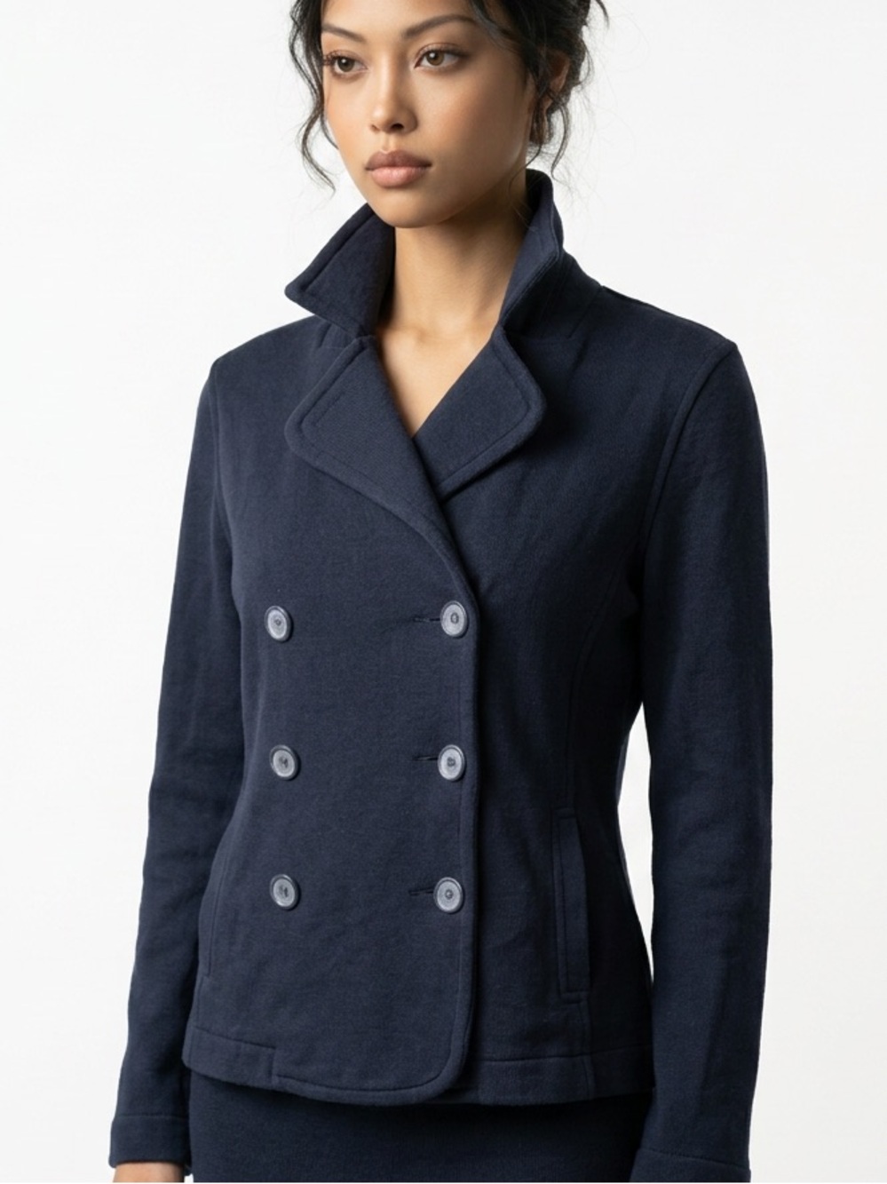 Jacob Women's Navy Double-Breasted Peacoat